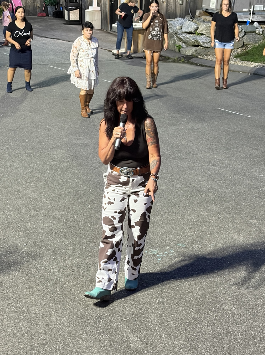 Nicole teaching a real outdoor Boots on the Ground class